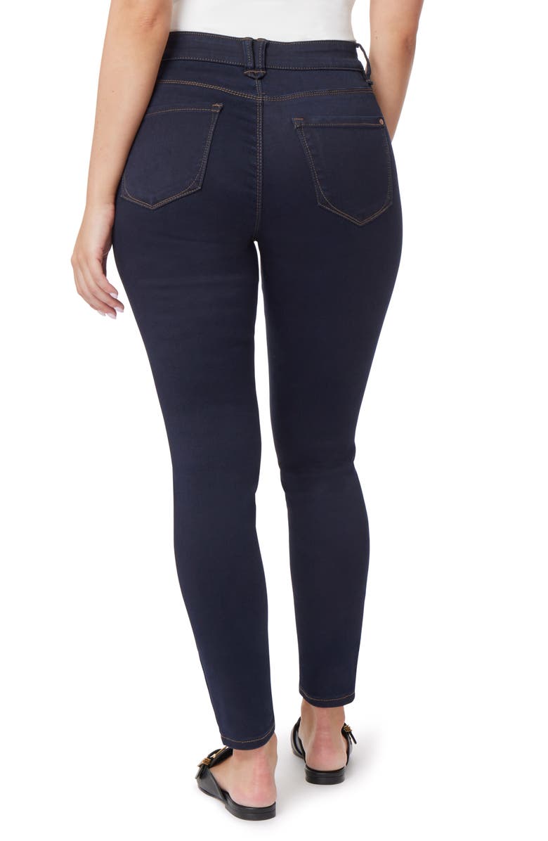 CURVE APPEAL Mid Rise Comfort Waist Skinny Jeans, Alternate, color, Rinse