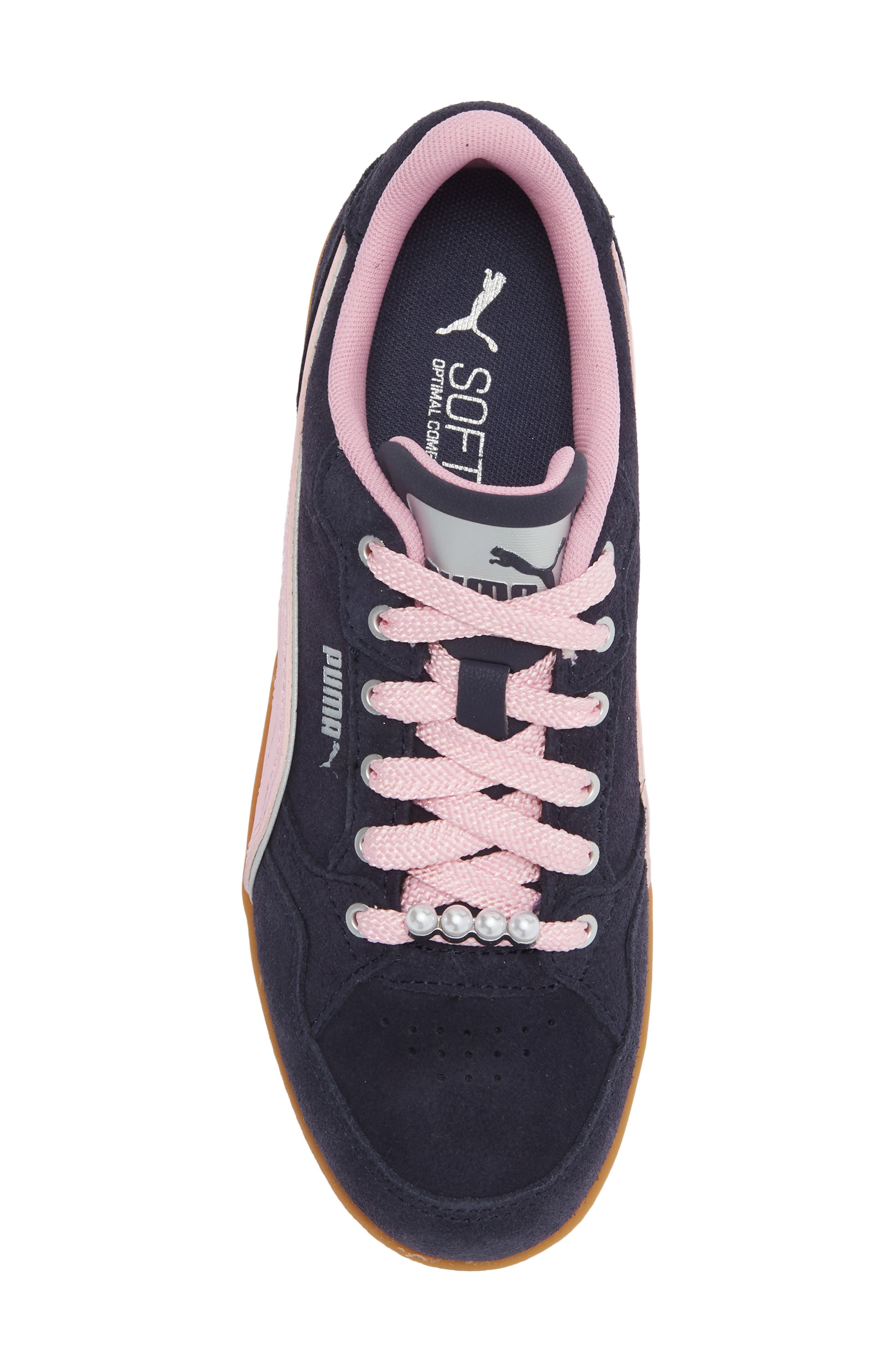 PUMA K-Moda SD Sneaker, Alternate, color, New Navy/ Pink Shimmer/ Silver