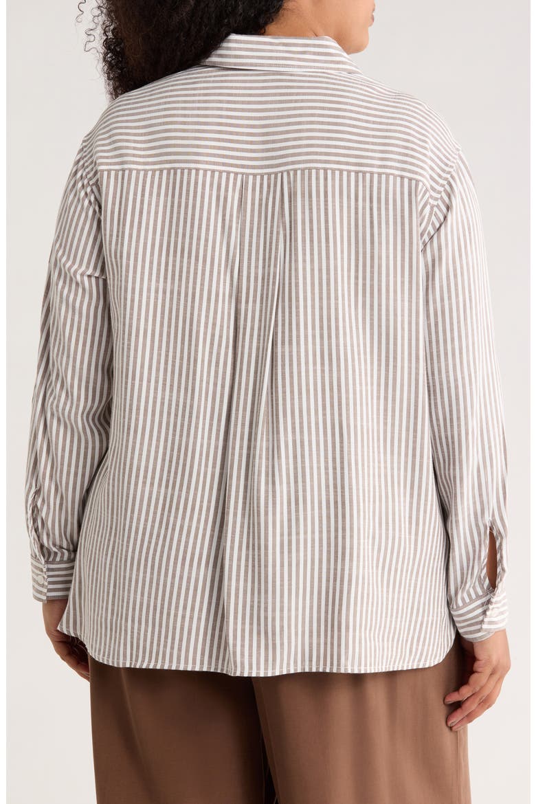 Stripe Popover Tunic, Alternate, color, TOFFEE/BLK FRAME STRIPE