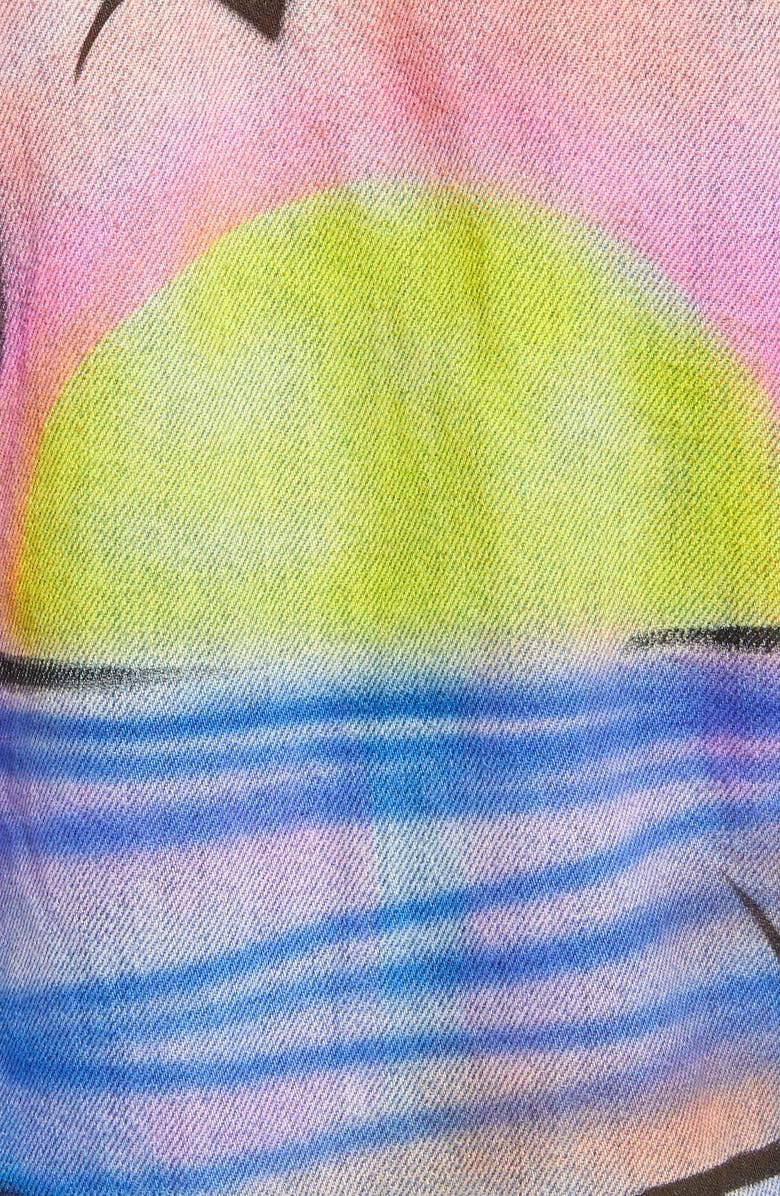 BLANKNYC Airbrushed Denim Trucker Jacket, Alternate, color, 