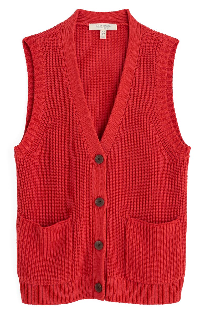 Seasalt Cornwall Swanpool Rib Sweater Vest, Alternate, color, Knit Melange Tomato