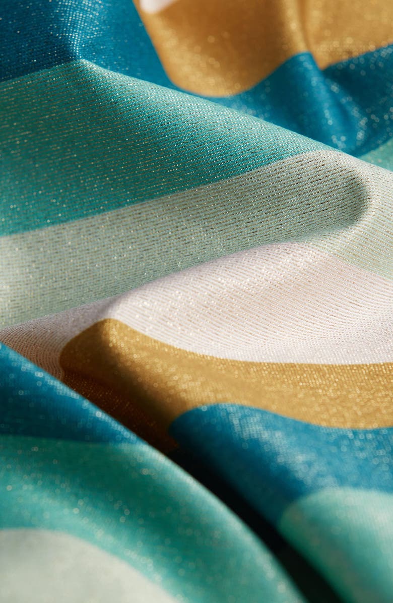 Cache Coeur Rainbow Metallic Stripe Two-Piece Maternity Swimsuit, Alternate, color,