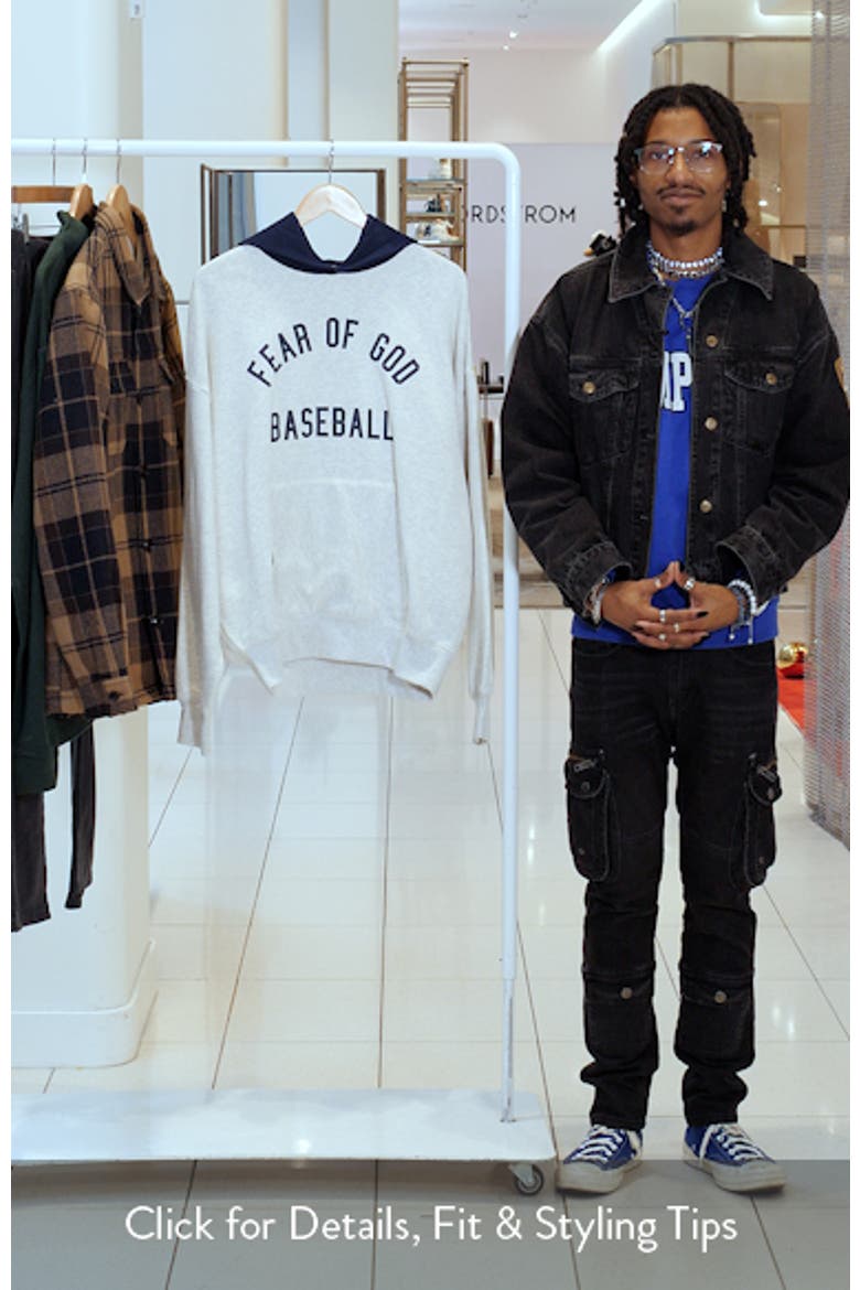 Fear of God Essentials MLB Sport Colorblock Cotton Graphic Hoodie