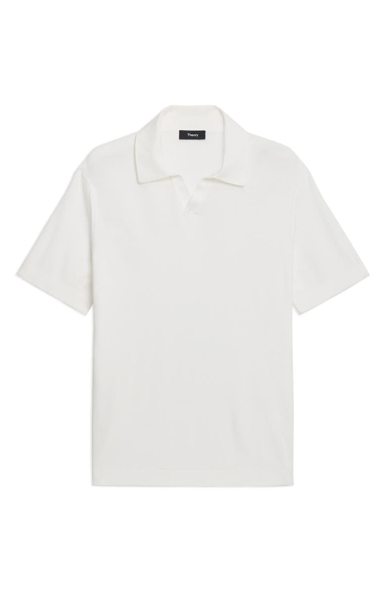Theory Brenan Johnny Collar Polo, Alternate, color, White - 100