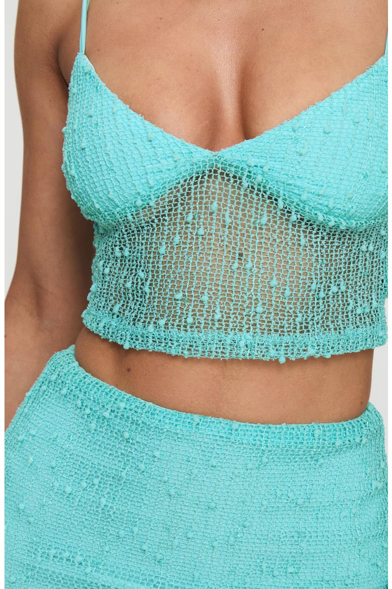 Aarti Crochet-Inspired Top & Miniskirt, Alternate, color, BLUE