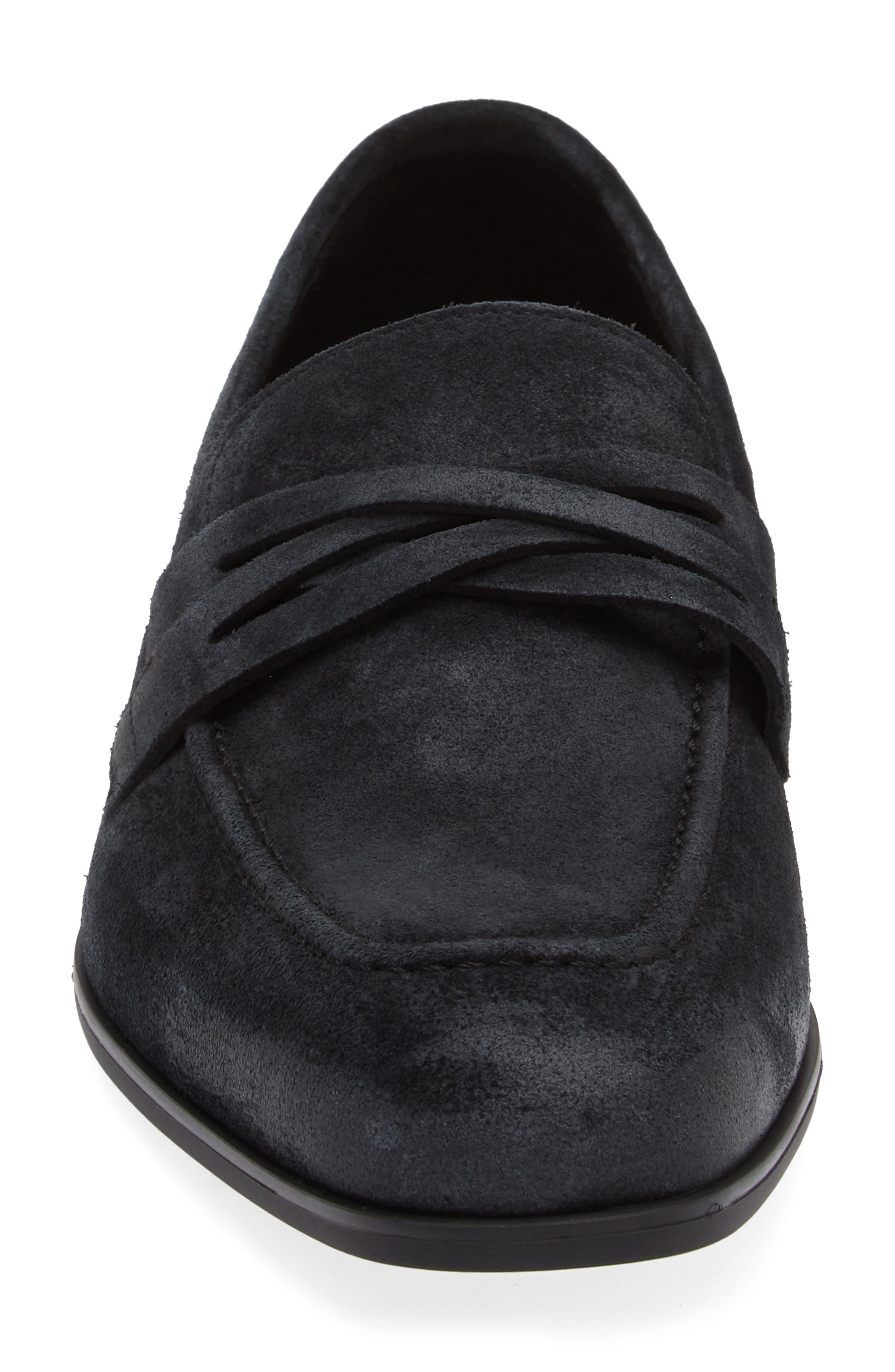 Stuart Weitzman Simon Crisscross Loafer, Alternate, color, Off Black