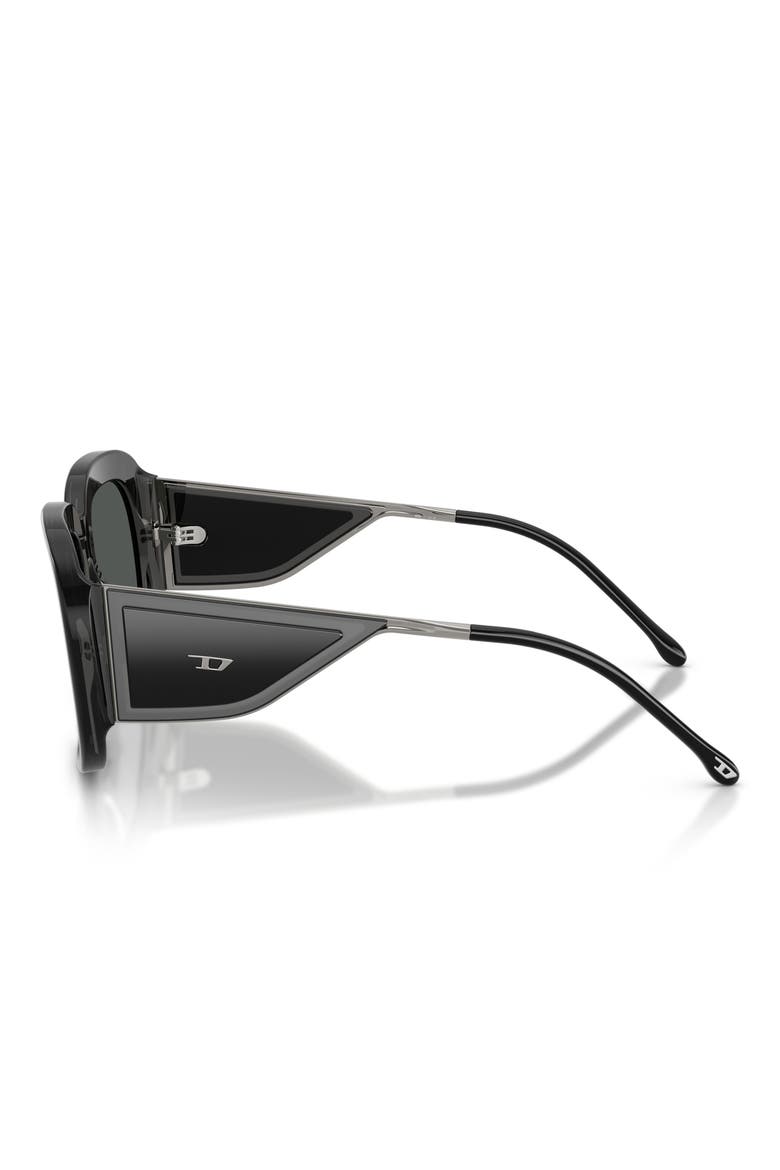 52mm Square Sunglasses, Alternate, color, BLACK TRANSPARENT GREY / GREY
