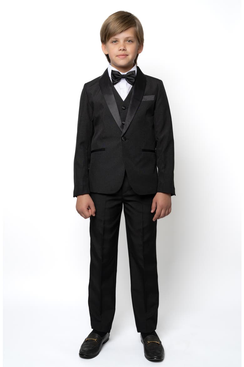 Kids' Onyx 5-Piece Tuxedo Set, Main, color, BLACK