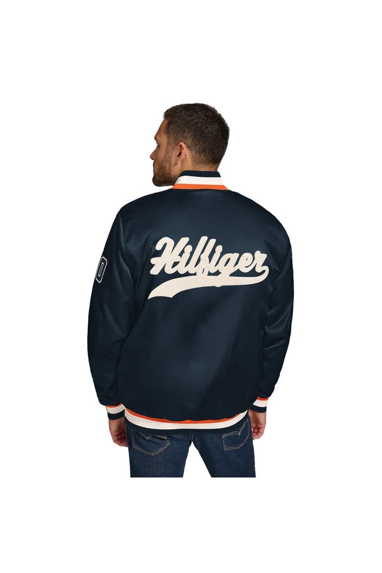 Men's Tommy Hilfiger Navy Chicago Bears Dante Full-Snap Satin Jacket, Alternate, color, Navy