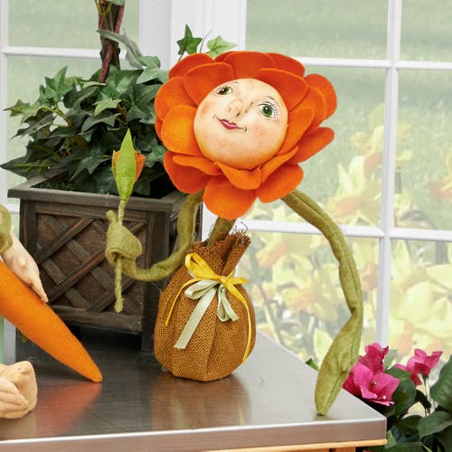 Gallerie Ii Blossom Sunflower Figurine In Orange