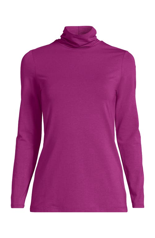 Lands' End Lightweight Jersey Skimming Long Sleeve Turtleneck In Purple