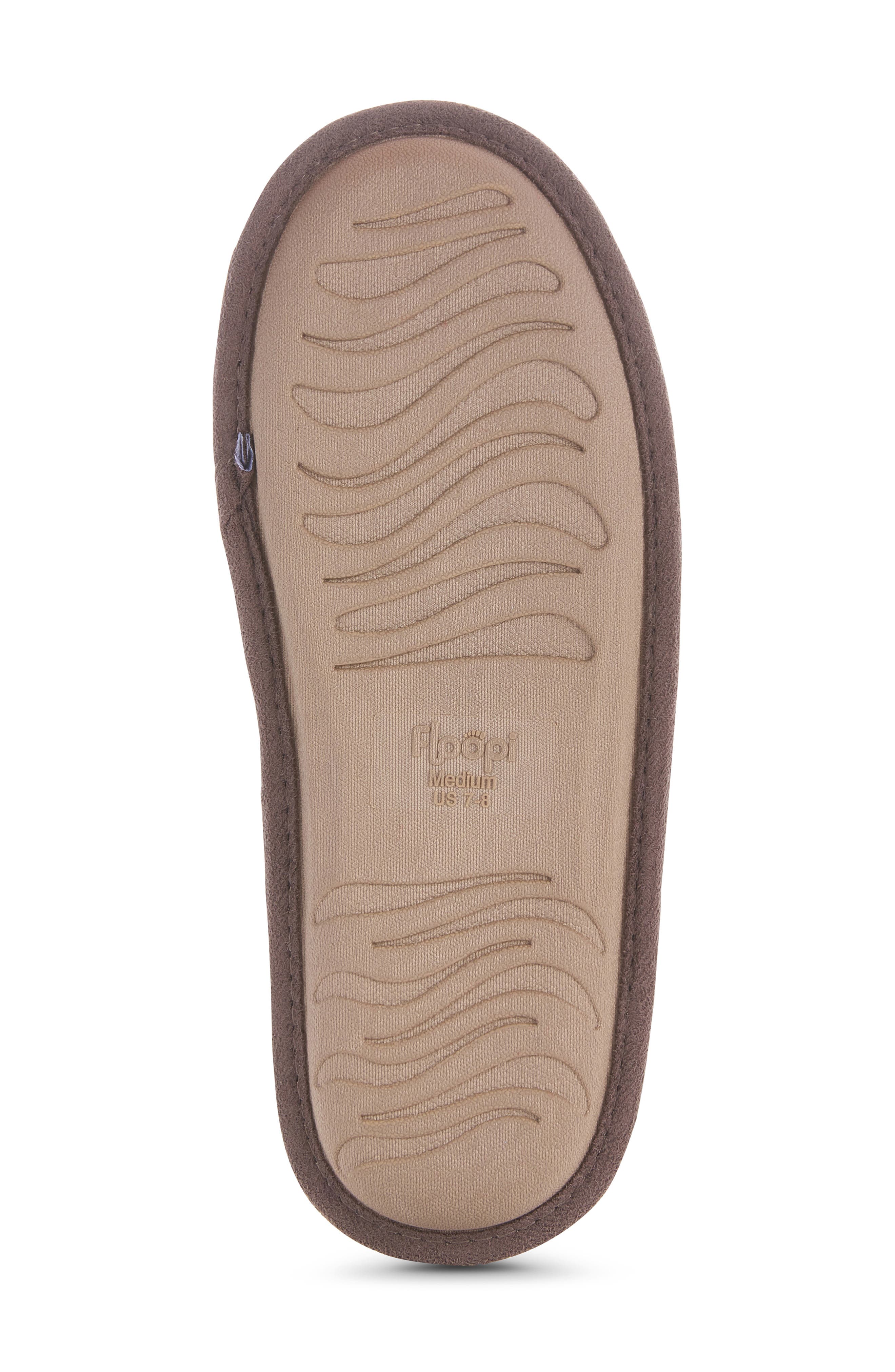 FLOOPI Aurora Knit Scuff Slipper with Faux Fur Lining, Alternate, color, Brown