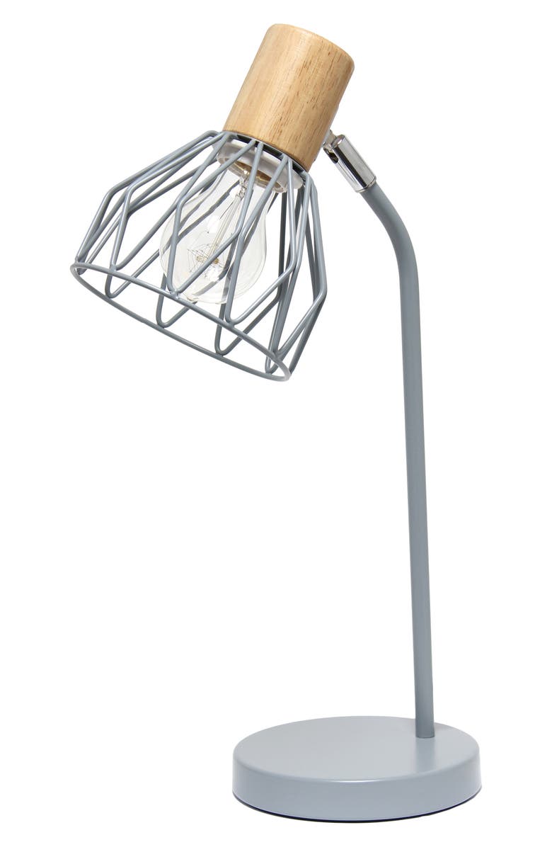 LALIA HOME Cage Wire Desk Lamp, Alternate, color, Grey