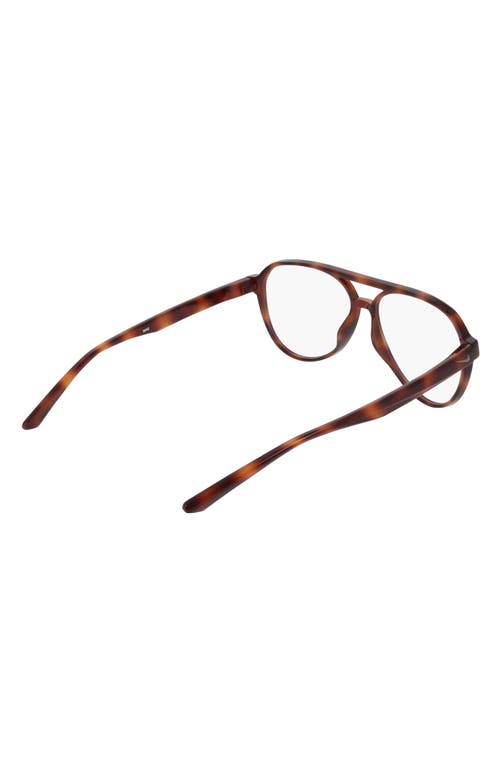 Nike Vital Drift 57mm Aviator Blue Light Blocking Reading Glasses In Brown