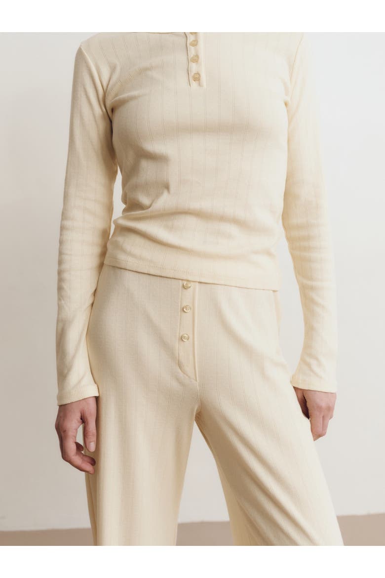 Pointelle Lounge Pant, Alternate, color, BUTTER