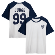 PROFILE Women's Profile Aaron Judge White New York Yankees Plus Size Name & Number Raglan Henley T-Shirt