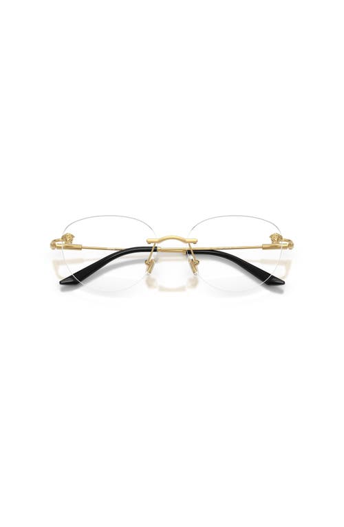 Versace 55mm Round Optical Glasses In Gold