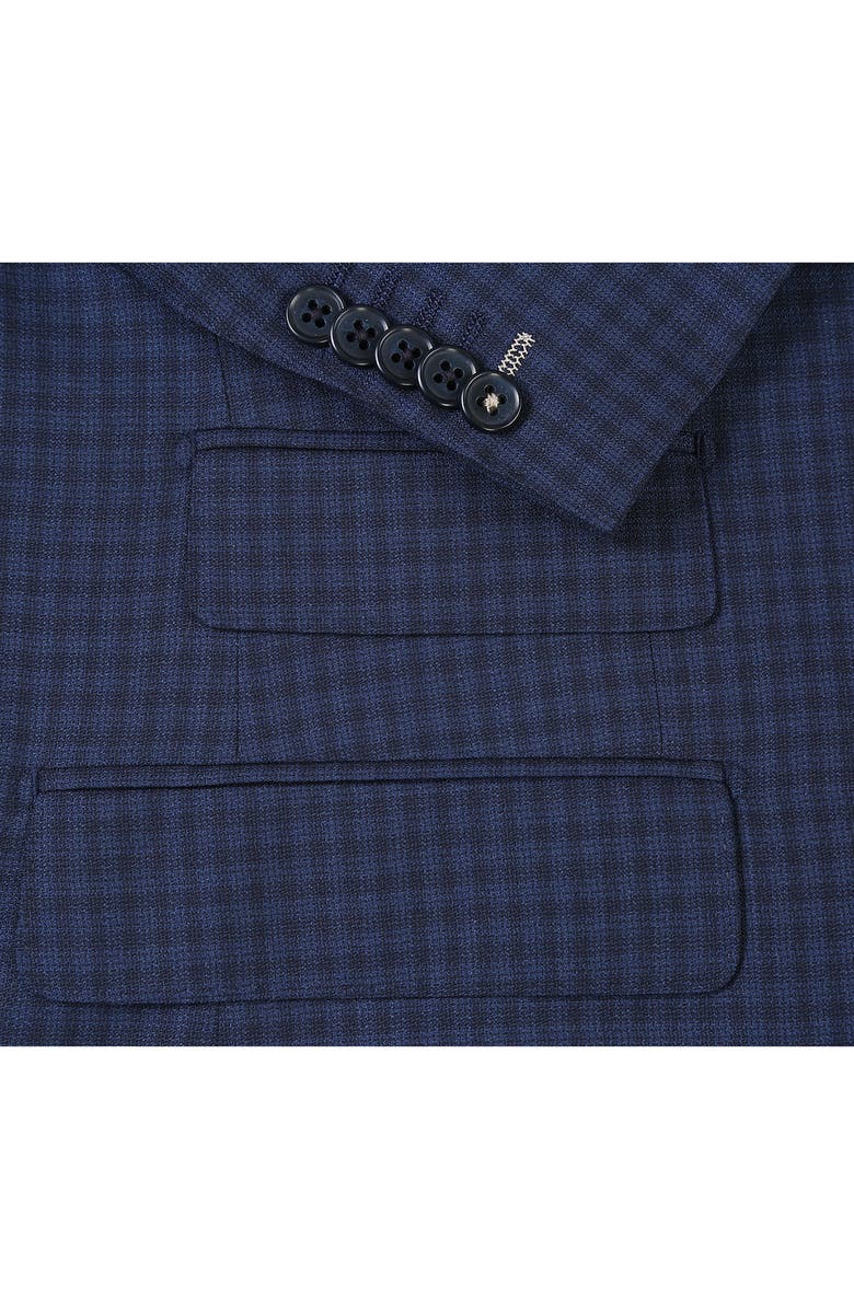 English Laundry Plaid Trim Fit Wool Blend Two-Piece Suit, Alternate, color, Navy