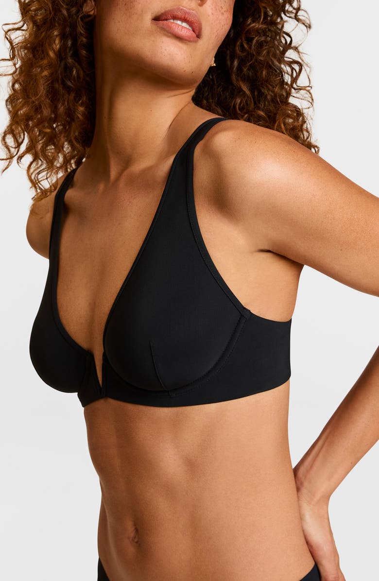 Commando Classic Plunge Underwire Bra, Alternate, color, Black