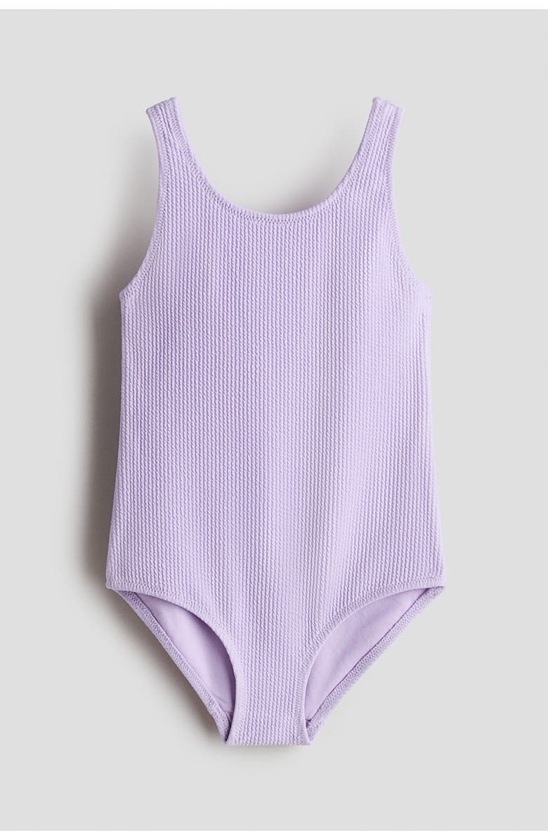 H&M Textured Swimsuit, Main, color, Lilac