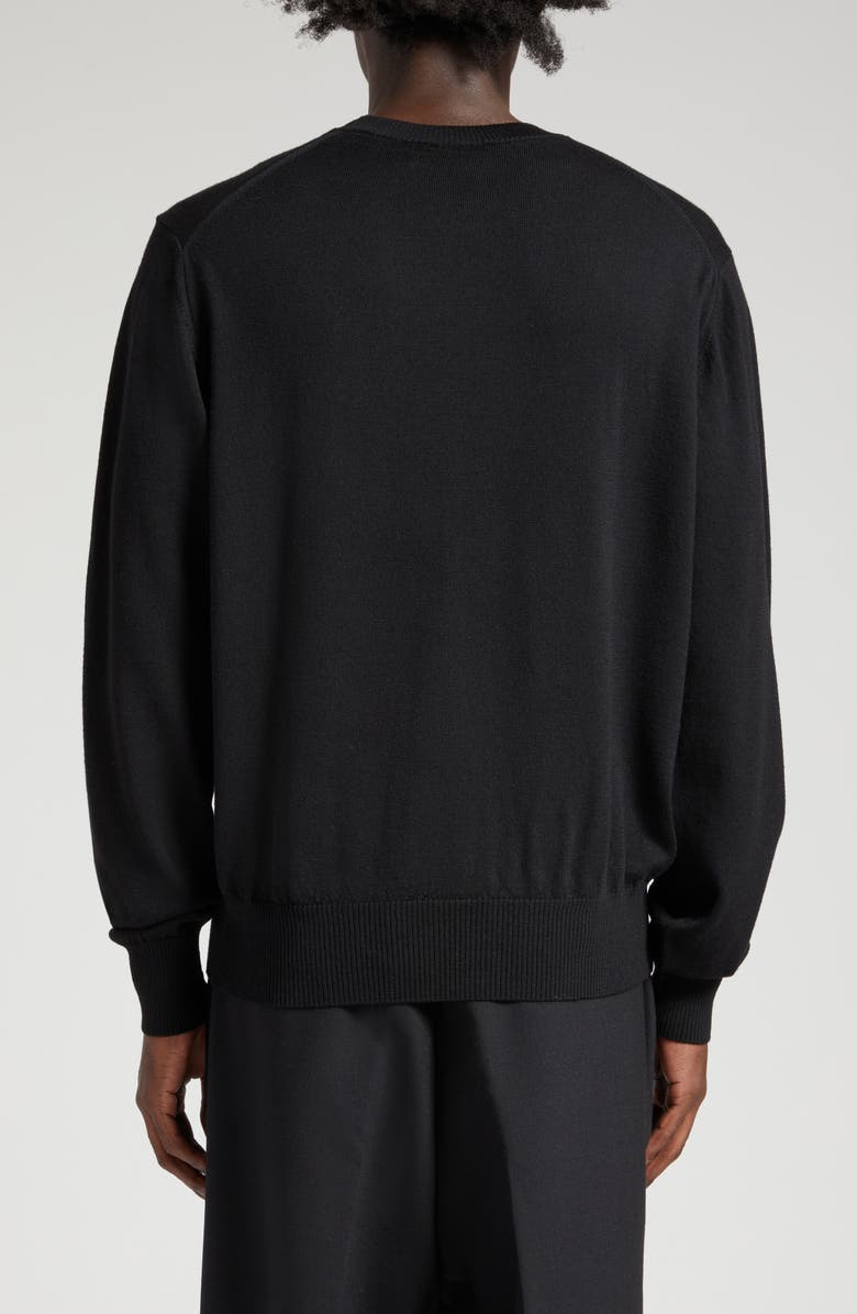 AMI PARIS Ami de Coeur Wool Crewneck Sweater, Alternate, color, Black