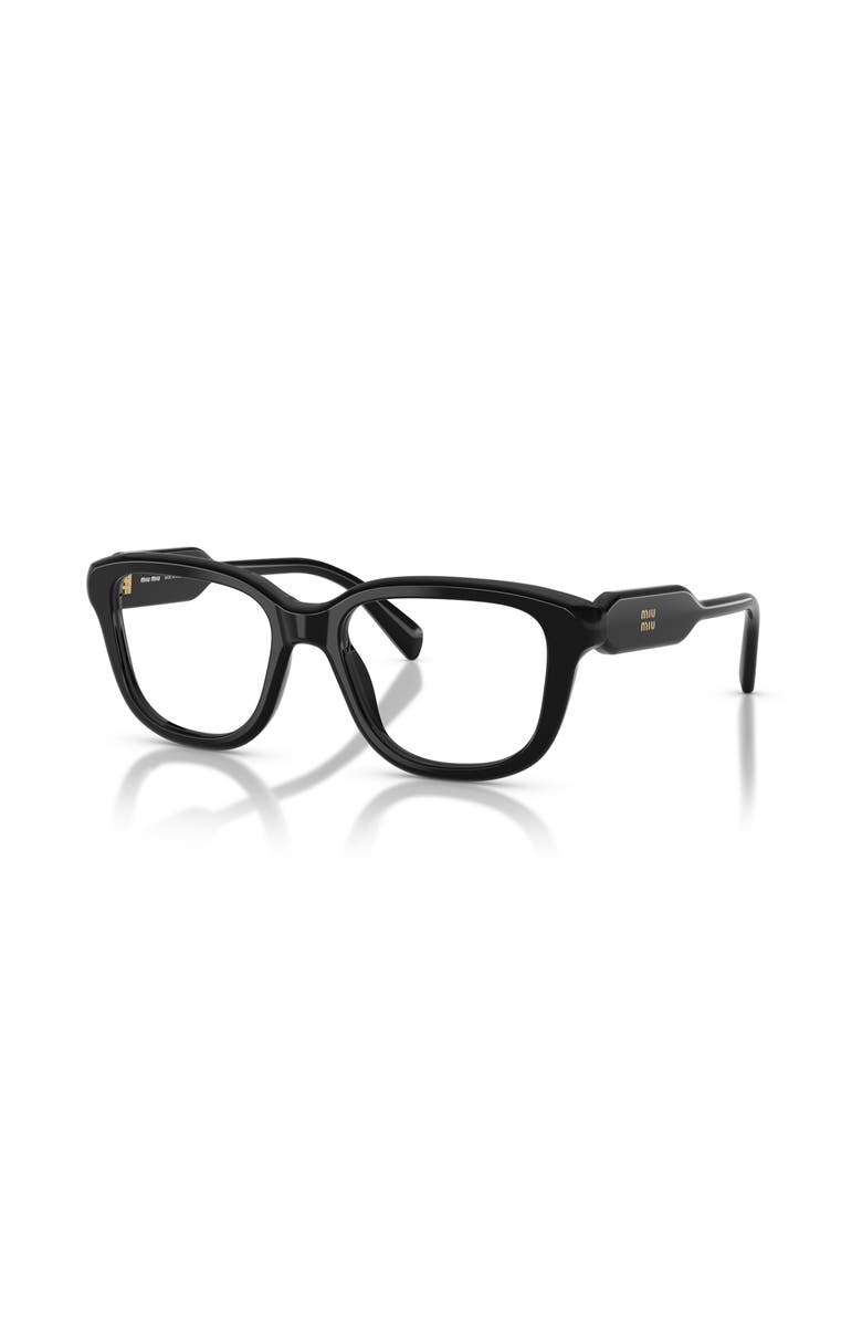 Miu Miu 51mm Rectangle optical glasses, Main, color, Black