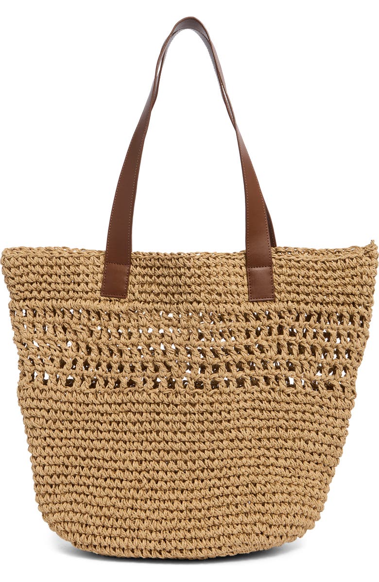 Collection XIIX Raffia Market Tote, Main, color, Natural