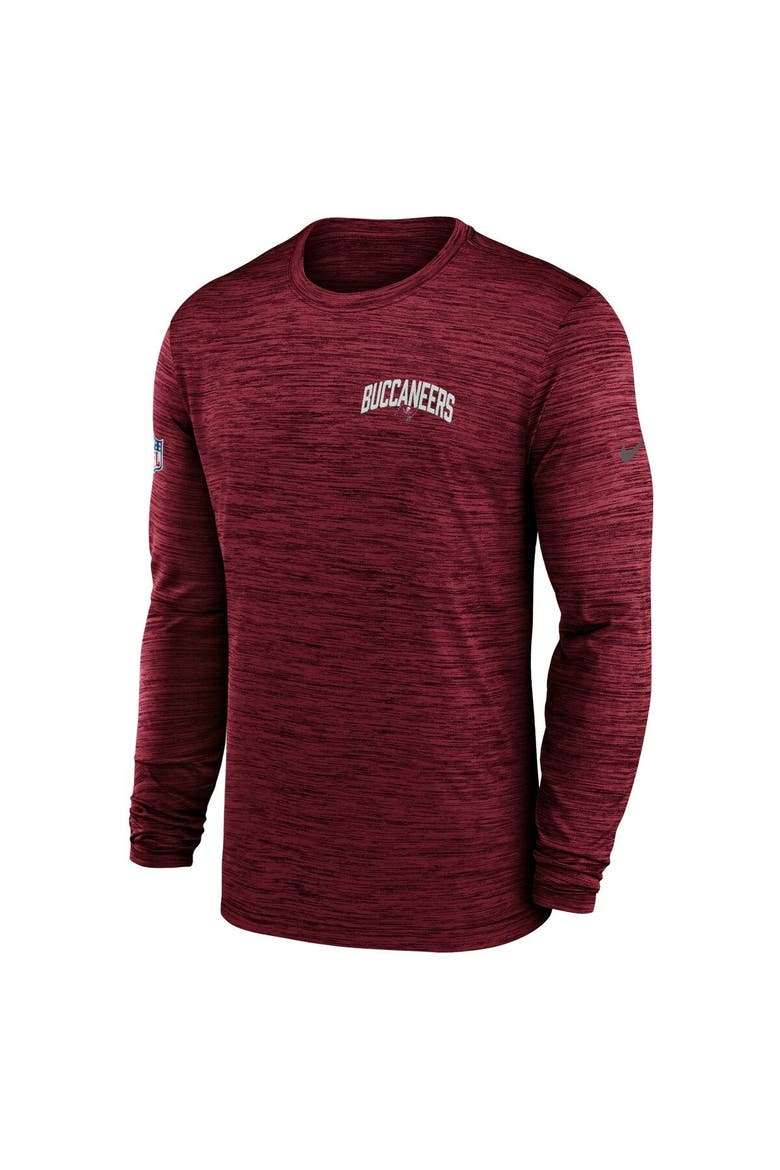 Men's Nike Red Tampa Bay Buccaneers Sideline Velocity Athletic Stack Performance Long Sleeve T-Shirt, Alternate, color, Red