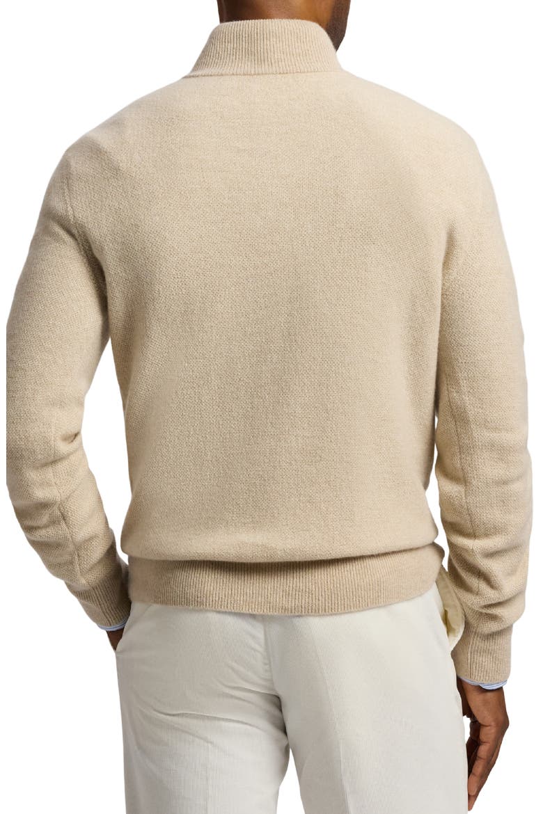 Bird's Eye Cashmere Half Zip Sweater, Alternate, color, CHAMPAGNE MELANGE