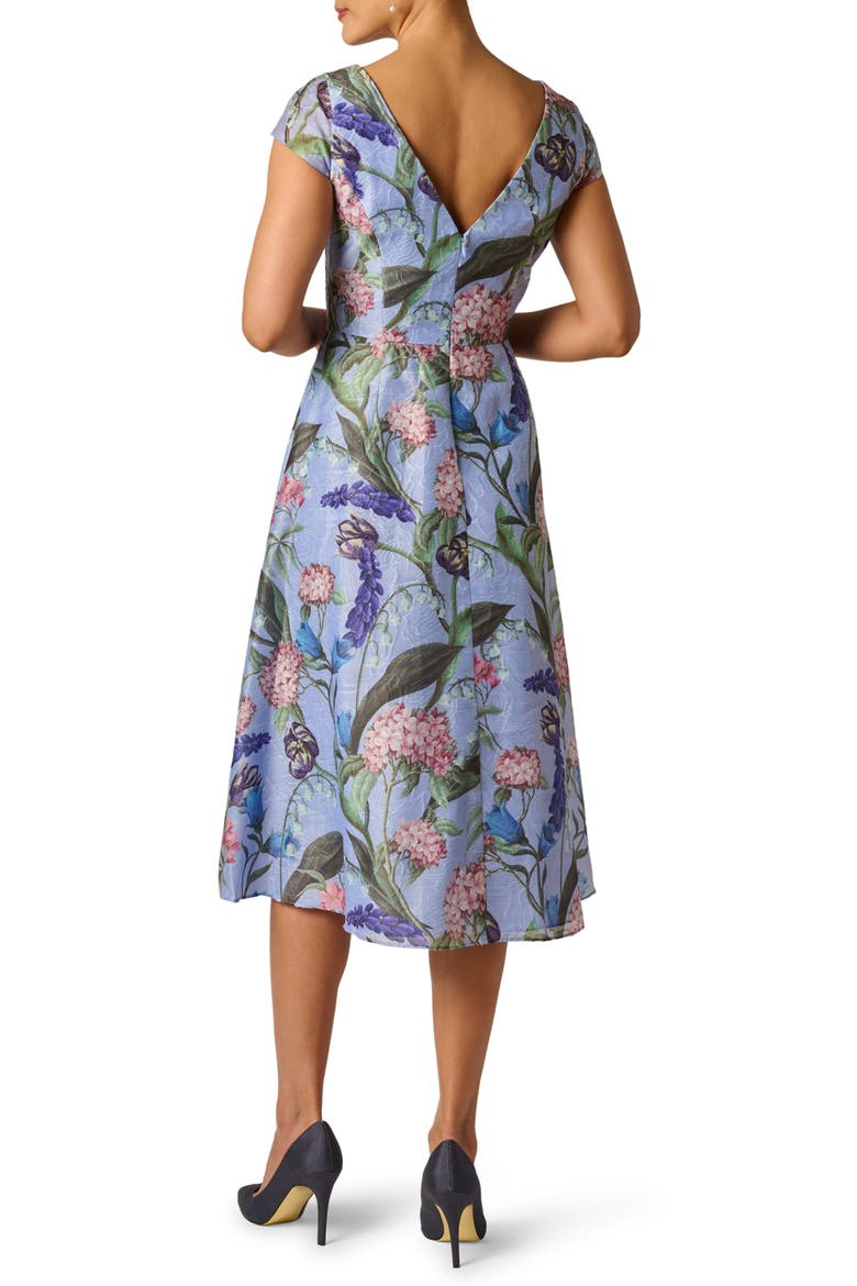Floral Jacquard Cocktail Dress, Alternate, color, BLUE MULTI