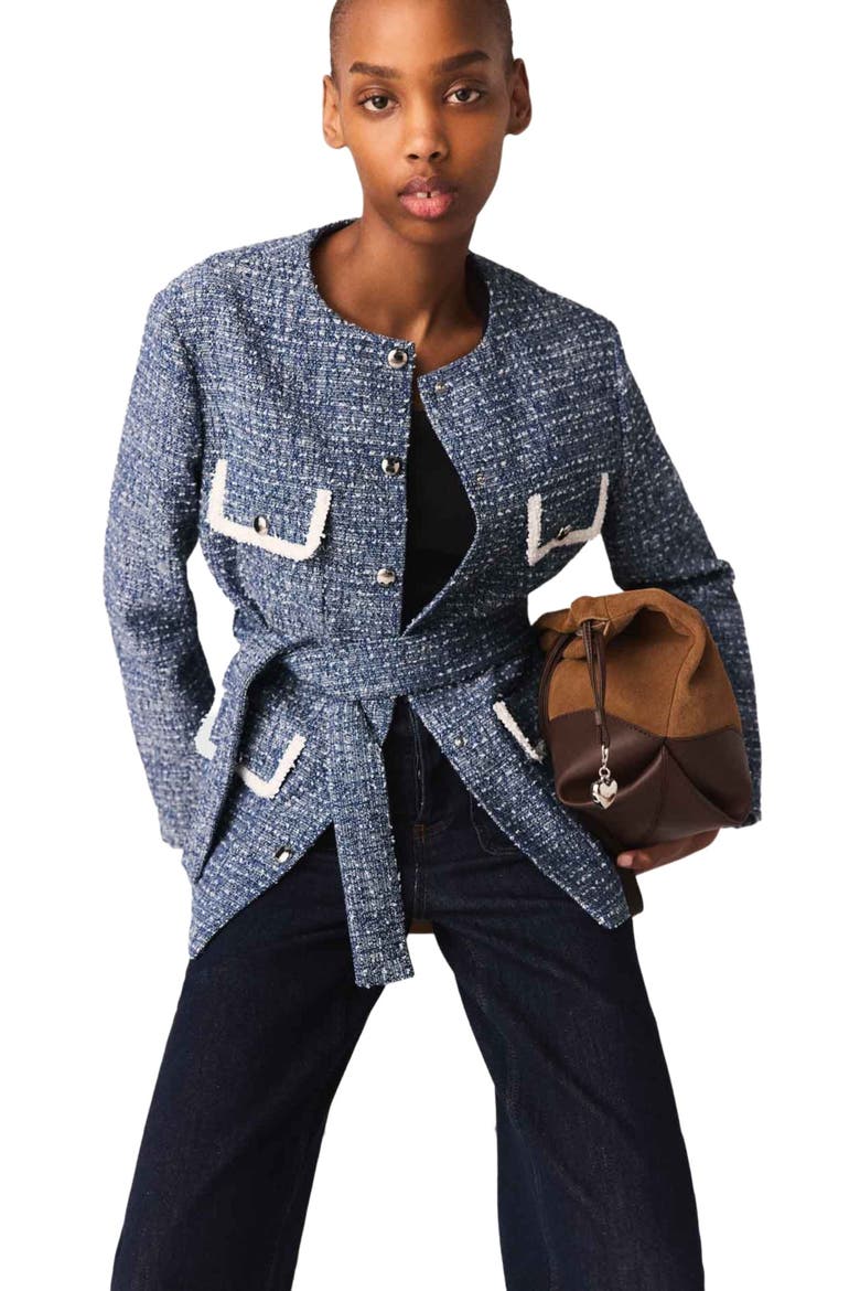 4-pocket tweed jacket, Alternate, color, Blue