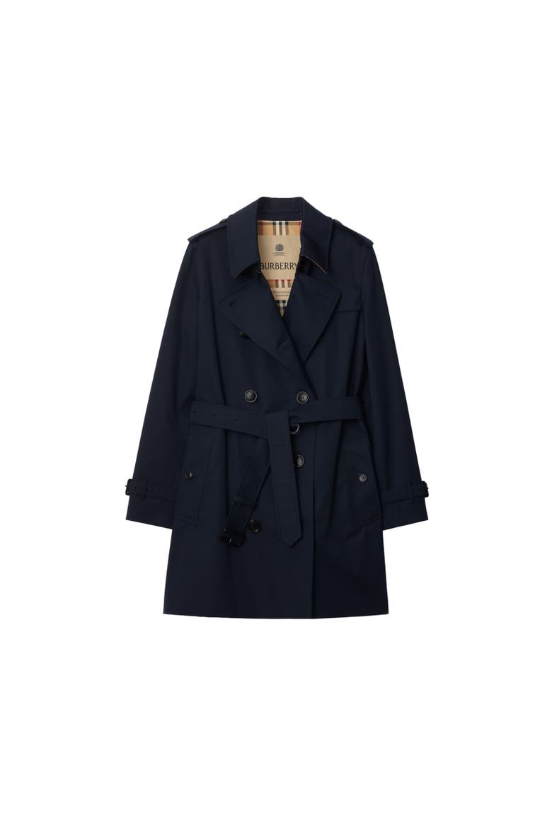Short Kensington Heritage Trench Coat, Alternate, color, Coal blue