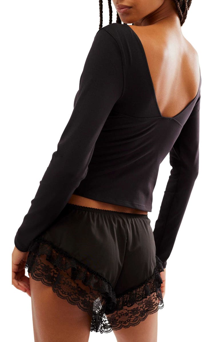 Free People Duo Long Sleeve Top, Alternate, color, Black