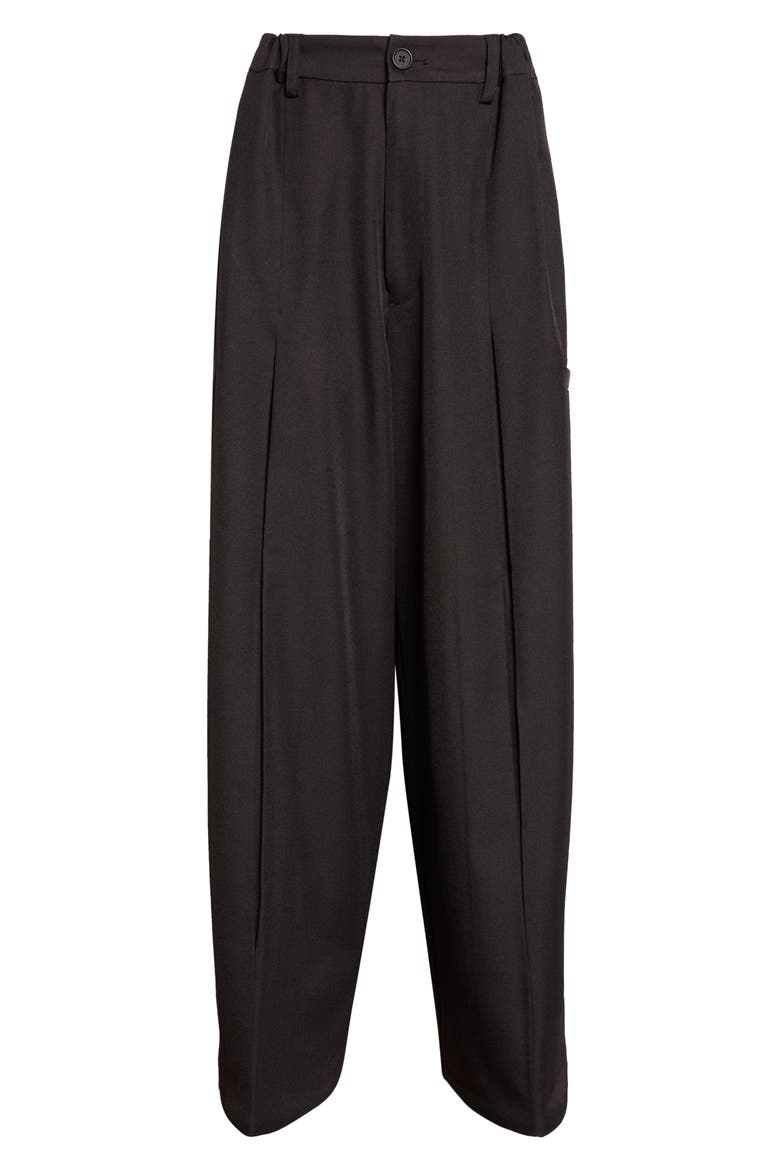 Tailored Pointy Hem Wide Leg Pants, Alternate, color, BLACK