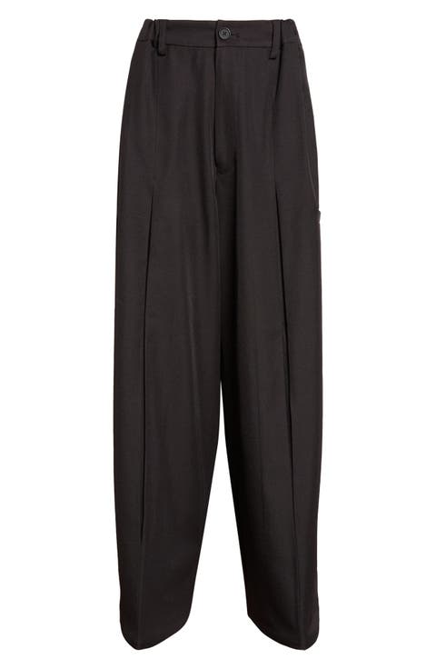Tailored Pointy Hem Wide Leg Pants
