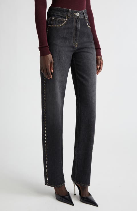 Studded Straight Leg Jeans