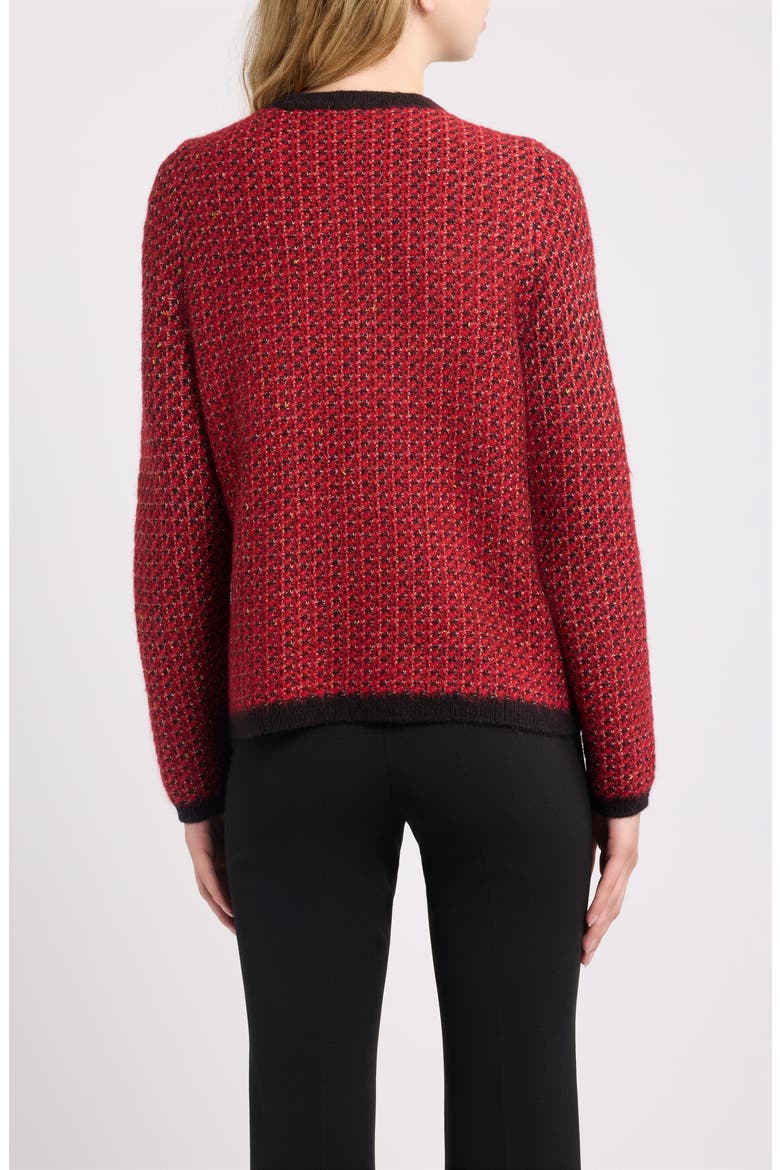 Lurex Boucle Cardigan, Alternate, color, TITIAN RED MULTI