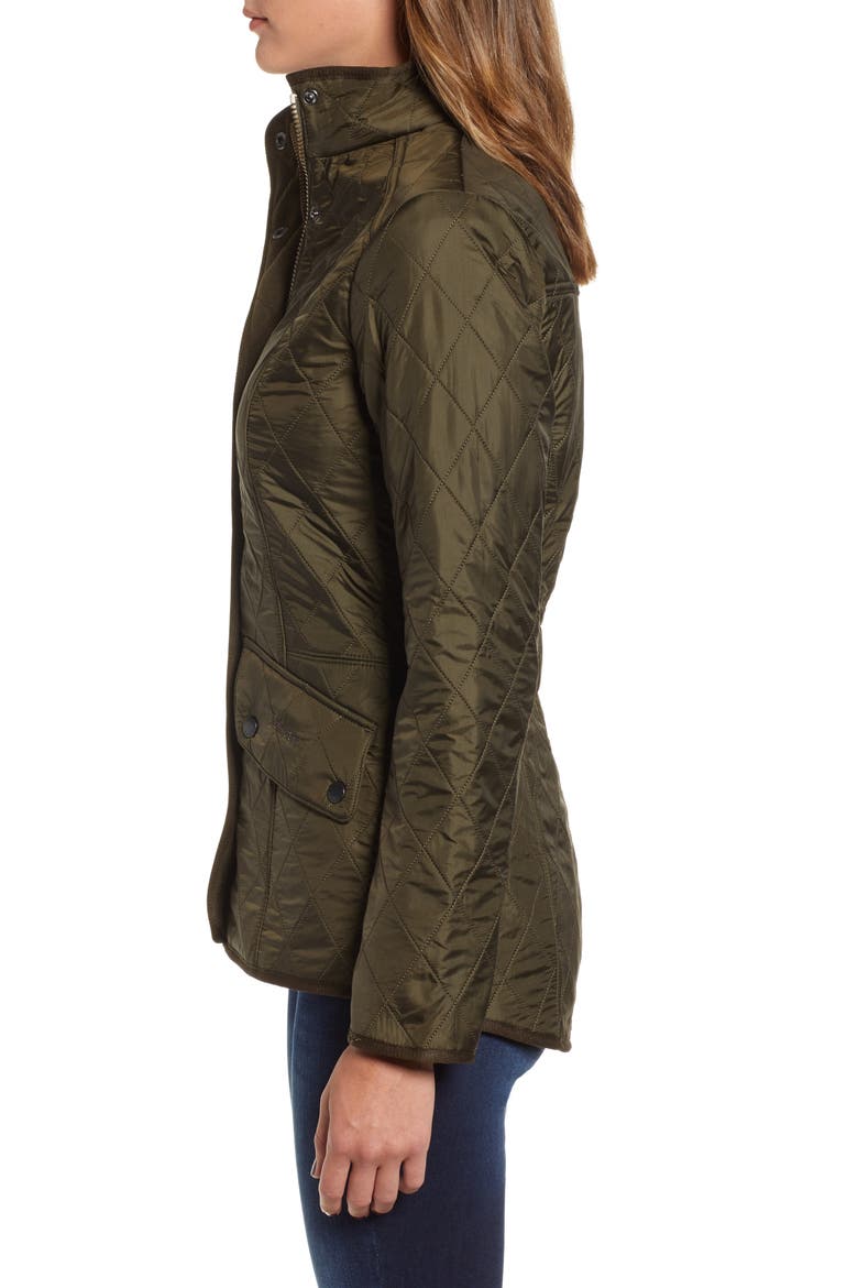 Cavalry Fleece Lined Quilted Jacket, Alternate, color, DK OLIVE/OLIVE