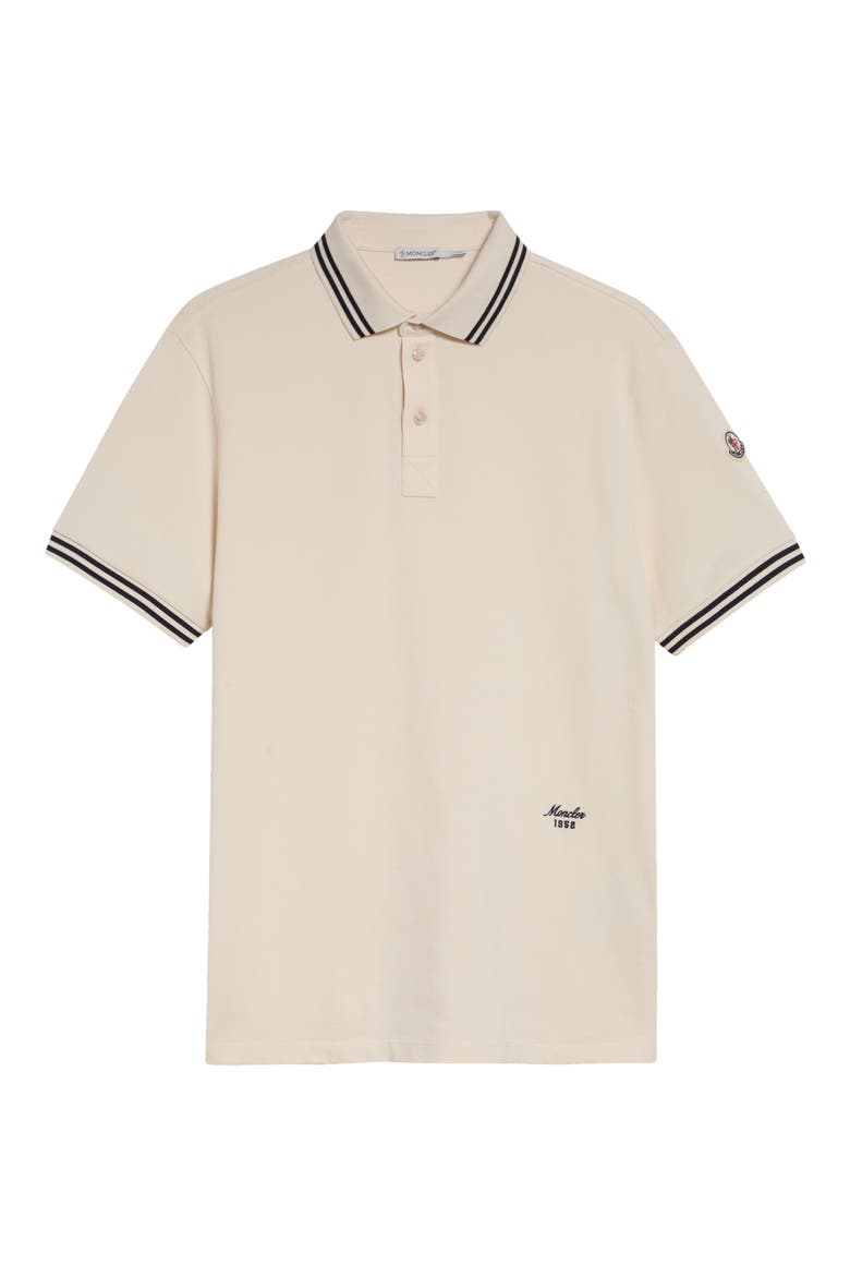 Tipped Cotton Piqué Polo, Alternate, color, IVORY
