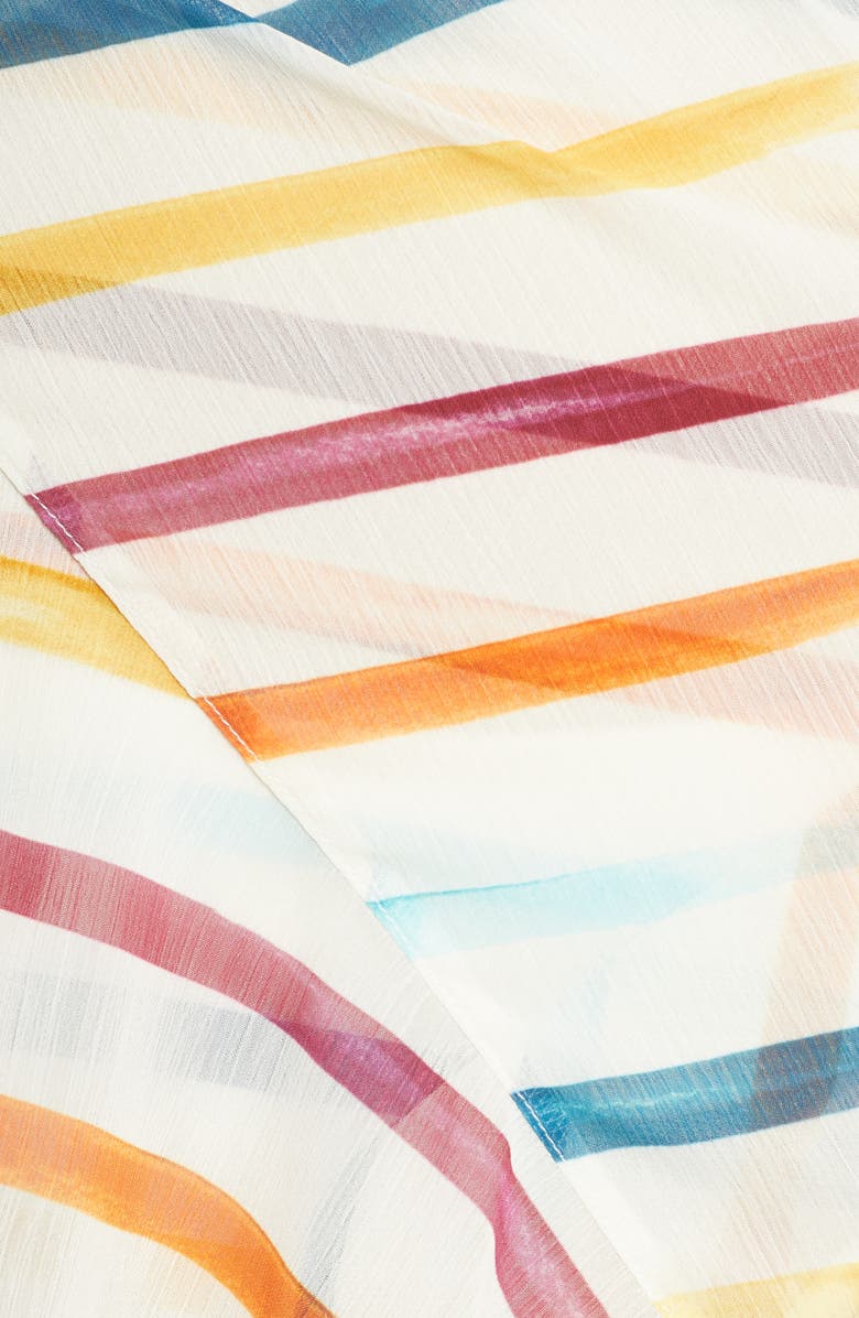 Chelsea28 Ruffle Chiffon Sarong Skirt, Alternate, color, Ivory Pristine Painted Stripe