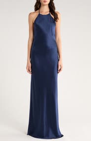 Reformation Jeany Silk Charmeuse Halter Dress
