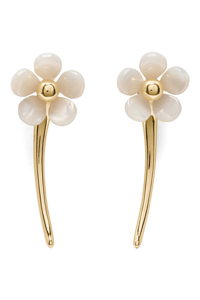 summer daze flower statement jacket earrings, Main, color, WHITE.