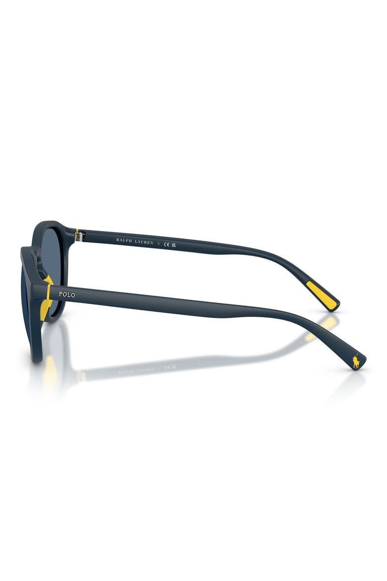 53mm Round Sunglasses, Alternate, color, MATTE NAVY BLUE / DARK BLUE