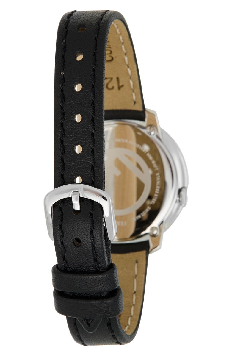 Fendi Run Away Stainless Steel Leather Strap Watch, 28mm, Alternate, color, 