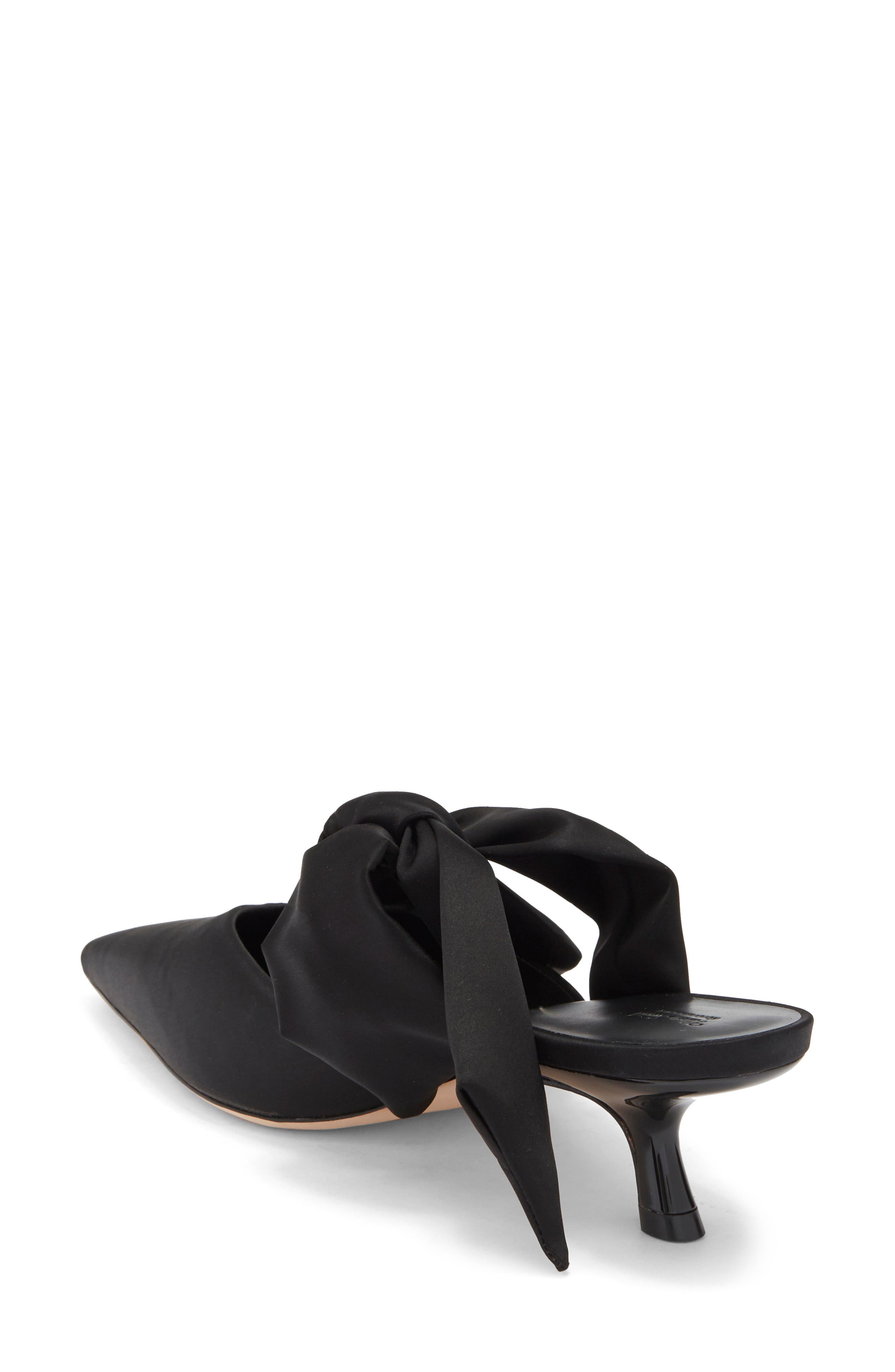 Milk Glass Pointed Toe Mule, Alternate, color, BLACK SATIN