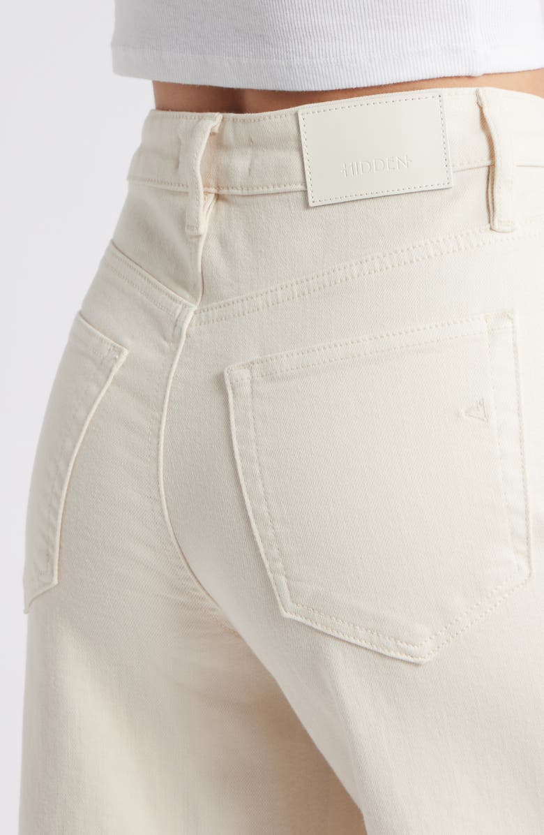 HIDDEN JEANS High Waist Crop Wide Leg Jeans, Alternate, color, Cream