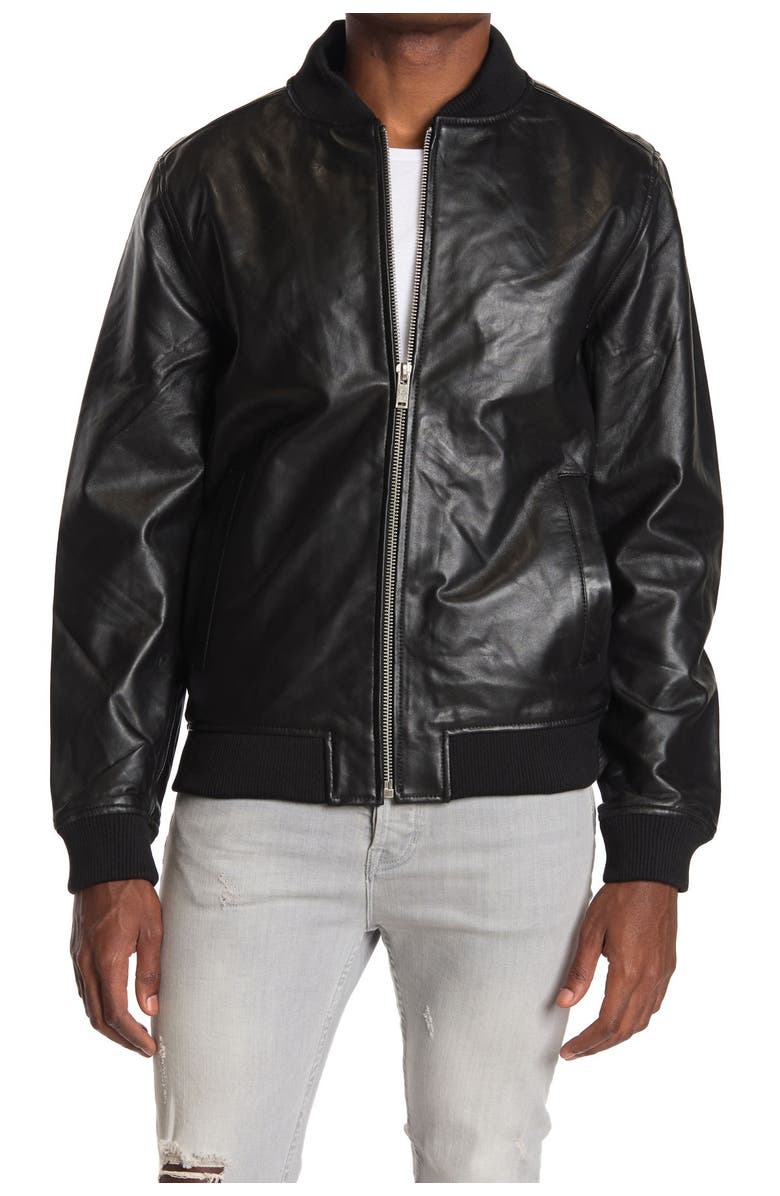 Slate & Stone Leather Bomber Jacket, Main, color,