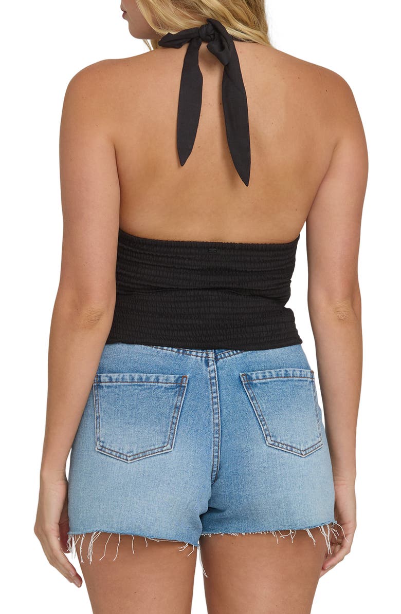 Billabong Sunny Sometimes Halter Tank, Alternate, color, Black Sands