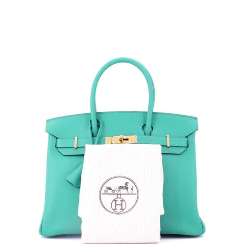 Pre-owned Hermes Hermes Birkin Handbag Green Epsom With Gold Hardware 30 In Green