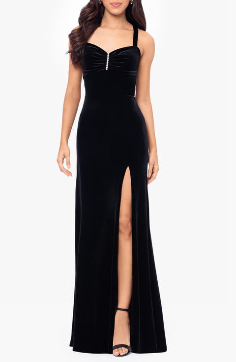 Slit Velvet Gown